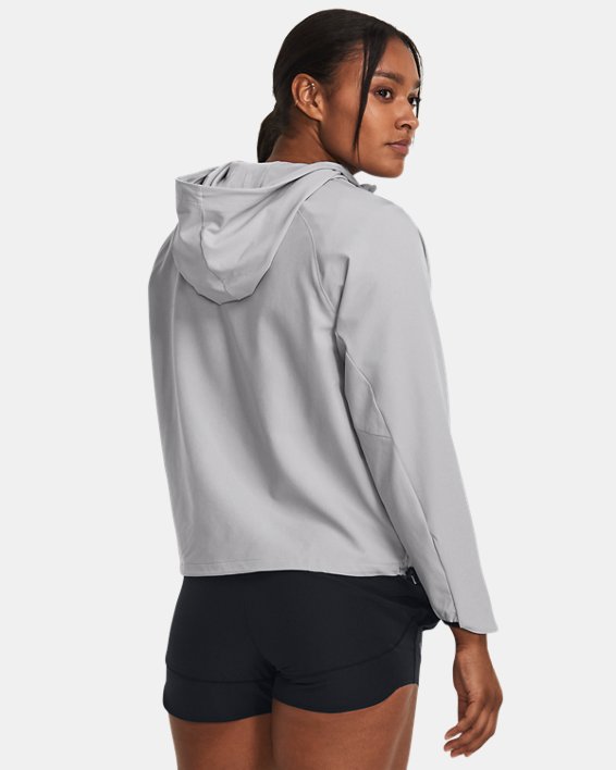 Women's UA Unstoppable Hooded Jacket in Gray image number 1